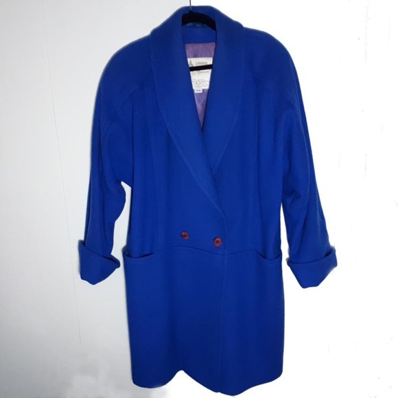 "London Fog" Royal blue wool coat. Size 16 - Picture 2 of 4